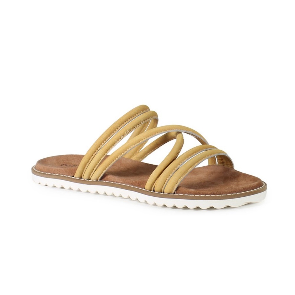 Diba True Saffron Leather Cedar Cove Slide Sandals Woman’s Size 7 READ - Picture 3 of 8